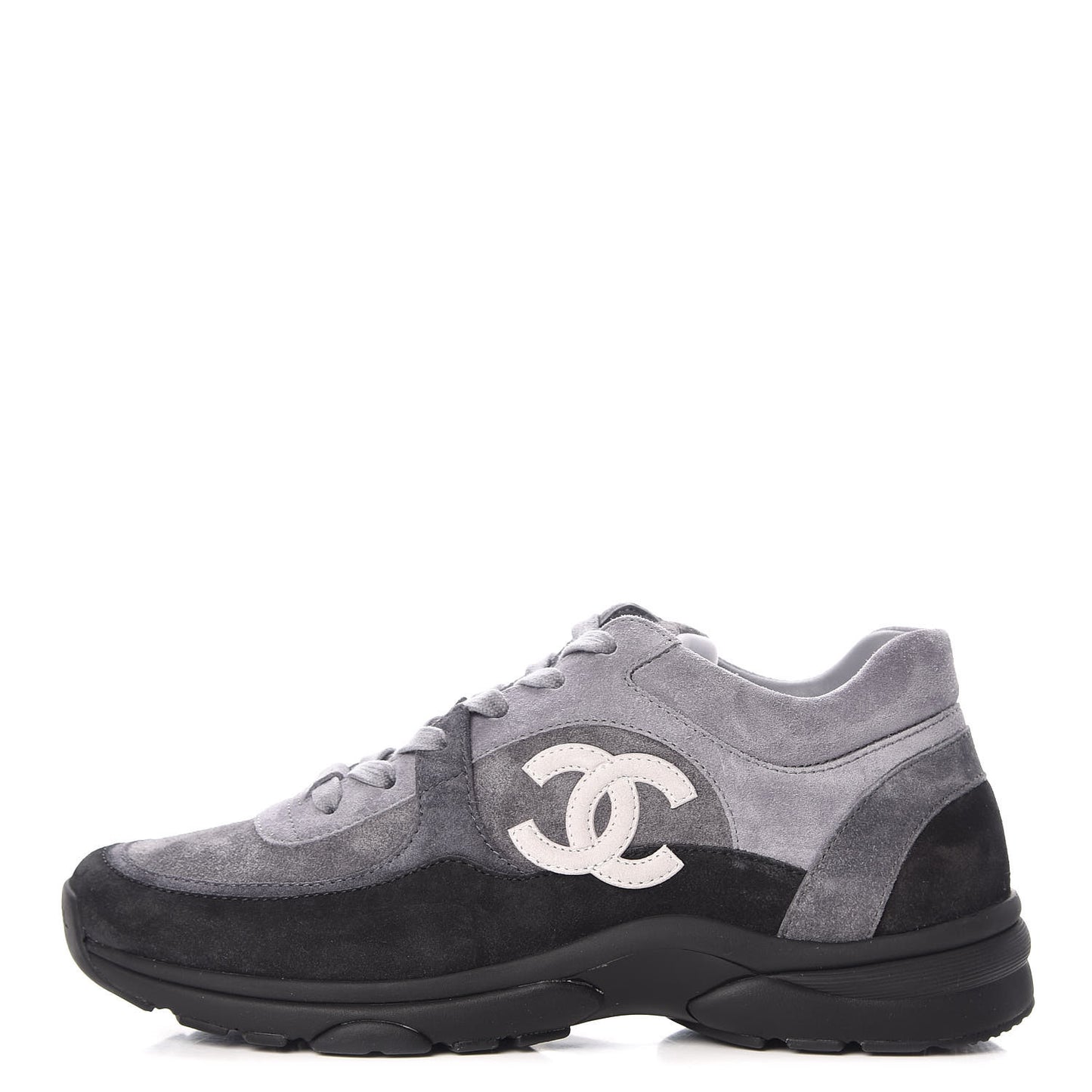 Suede Calfskin CC Sneakers 39 Grey