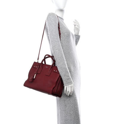 Saint Laurent Grained Calfskin Small Supple Sac De Jour Dark Pallisandre 2 of 9