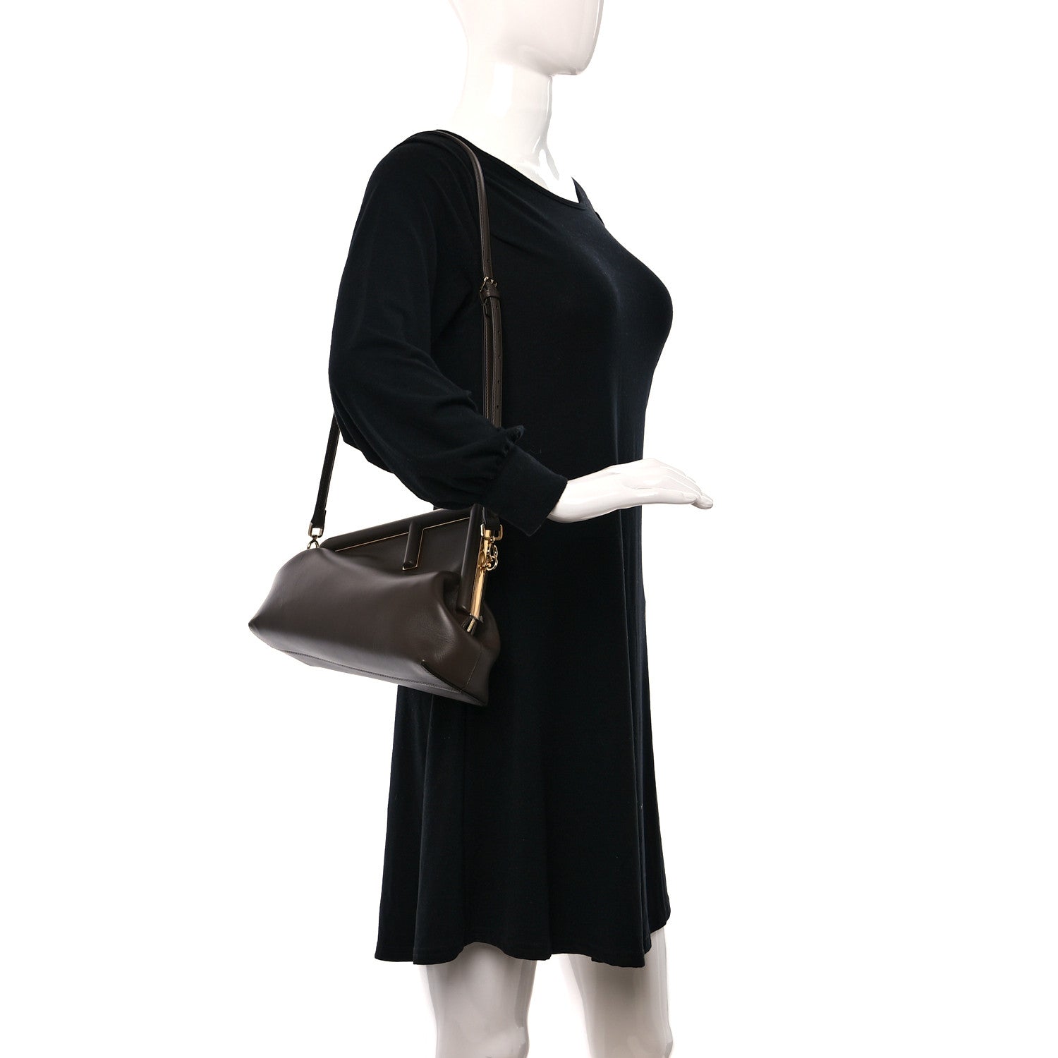 Fendi Shiny Nappa Midi Fendi First Dark Coffee 2 of 9