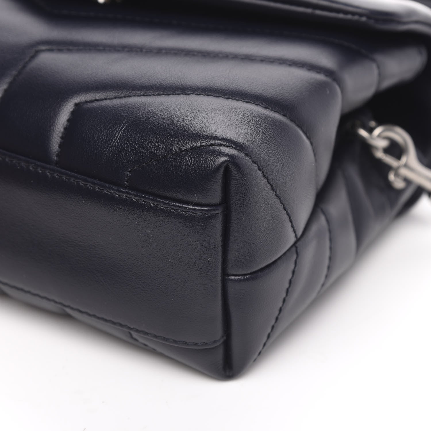 Saint Laurent Calfskin Y Quilted Monogram Toy Loulou Chain Satchel Medium Blue 9 of 9