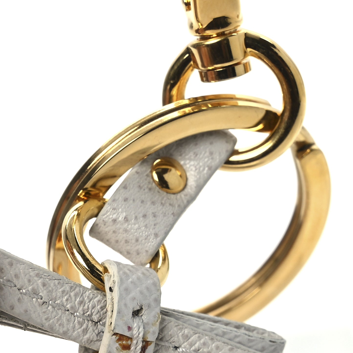 Metal Saffiano Bear Bag Charm Grey