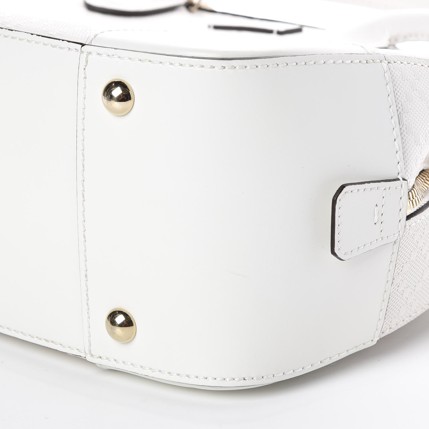 Gucci Calfskin Diamante Small Top Handle Bag White 12 of 13