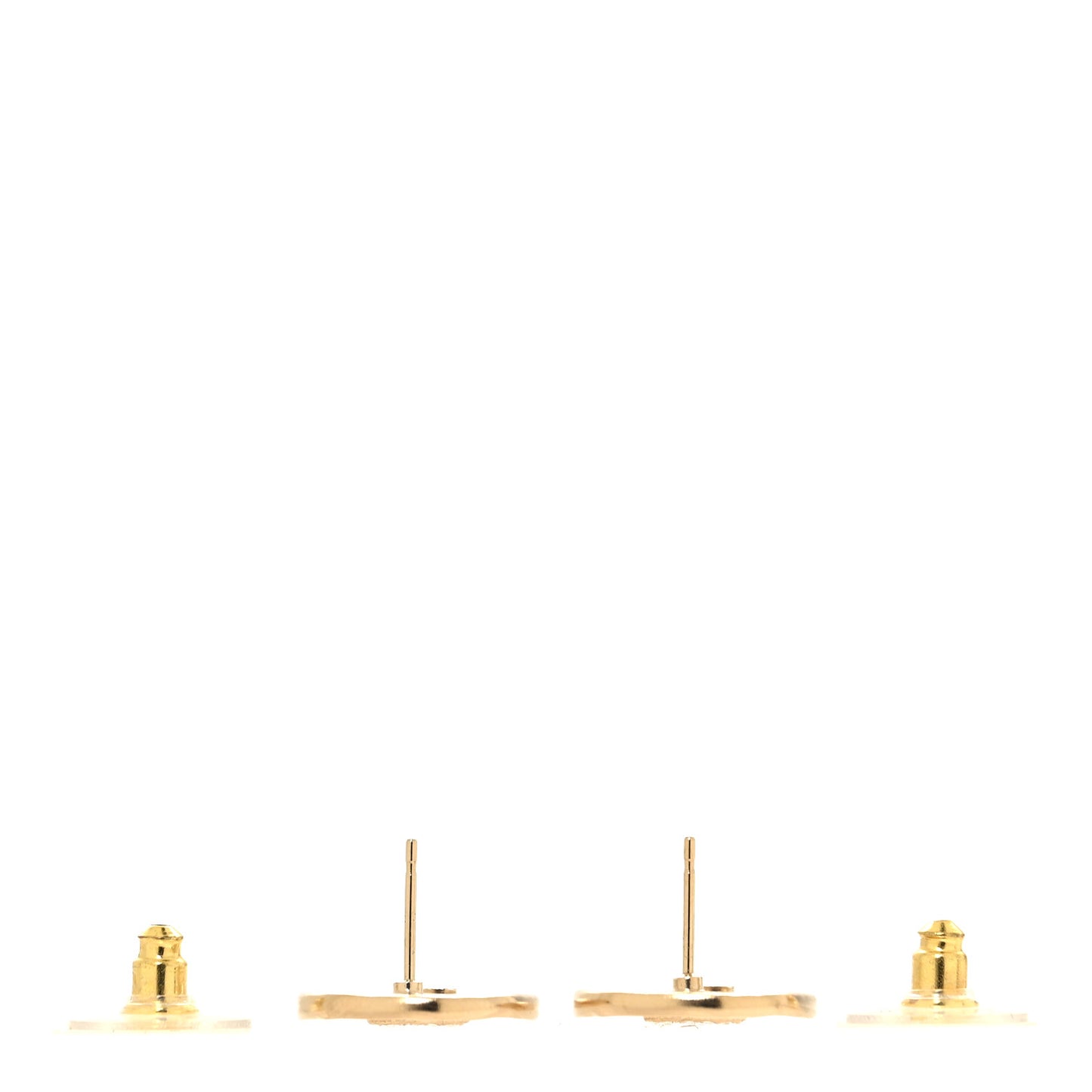 Metal Crystal Coco Round Earrings Gold