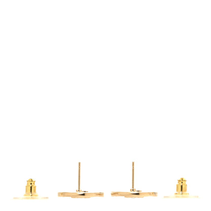 Chanel Metal Crystal Coco Round Earrings Gold 3 of 5