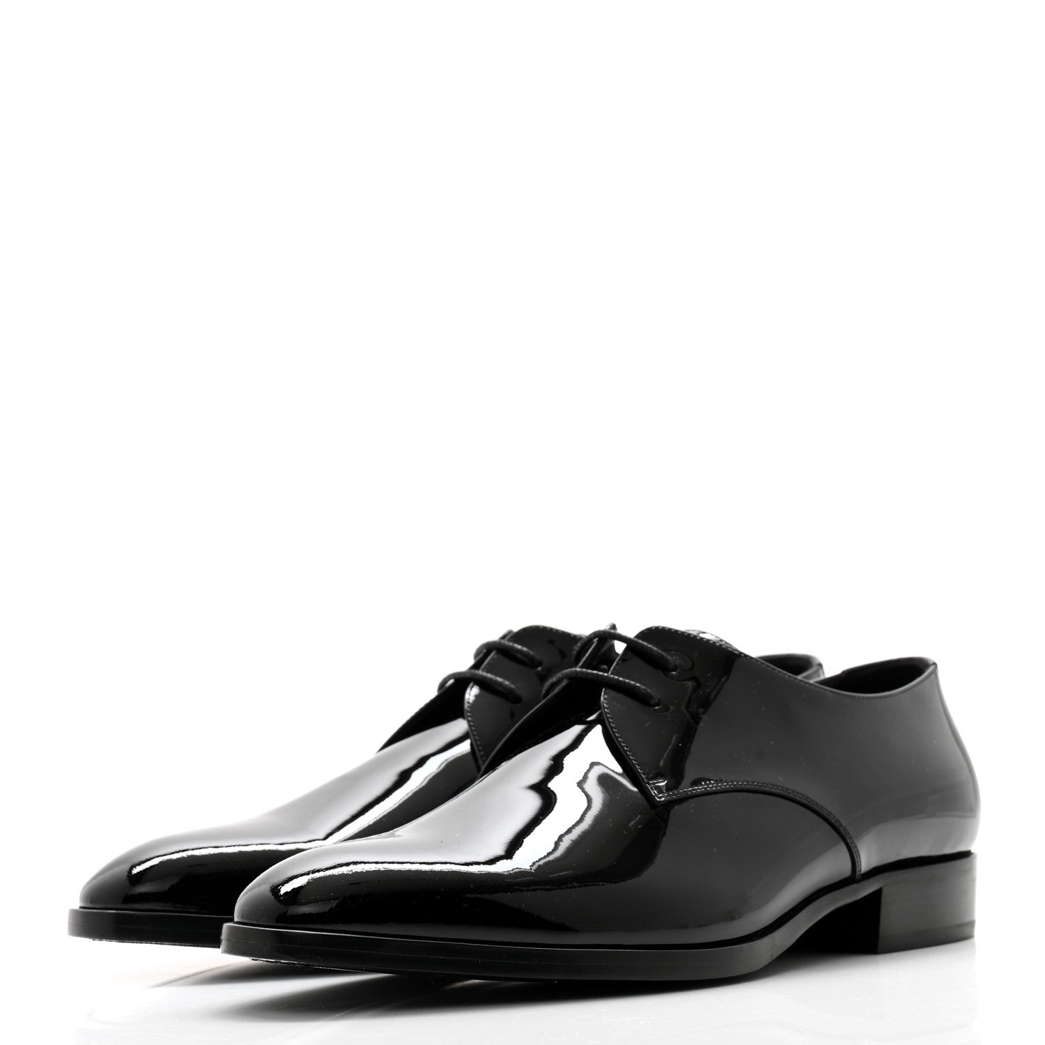 Saint Laurent Patent Baltimora Lace Up Derby Shoes 38 Black 3 of 10