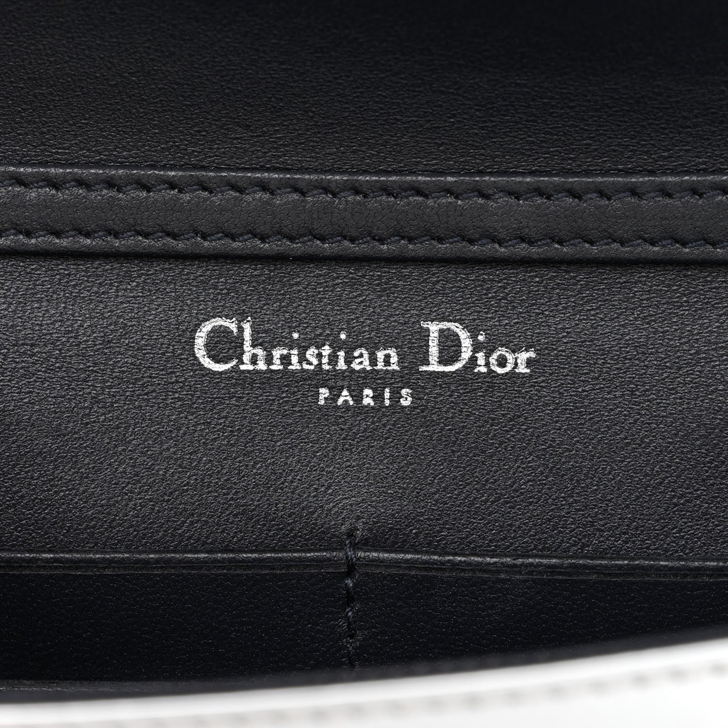 Christian Dior Metallic Patent Micro-Cannage Diorama Wallet on Chain Pouch Silver 6 of 13