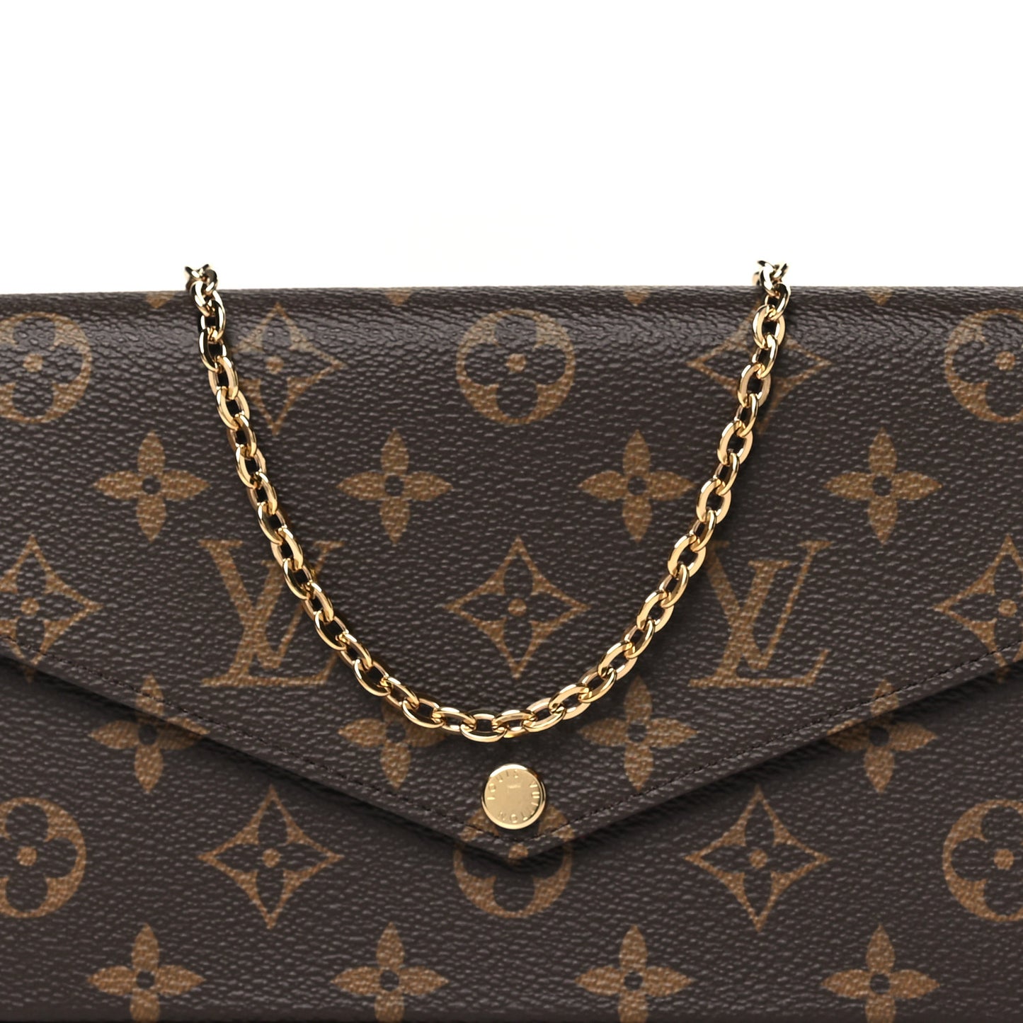 Monogram Pochette Felicie Chain Wallet Fuchsia