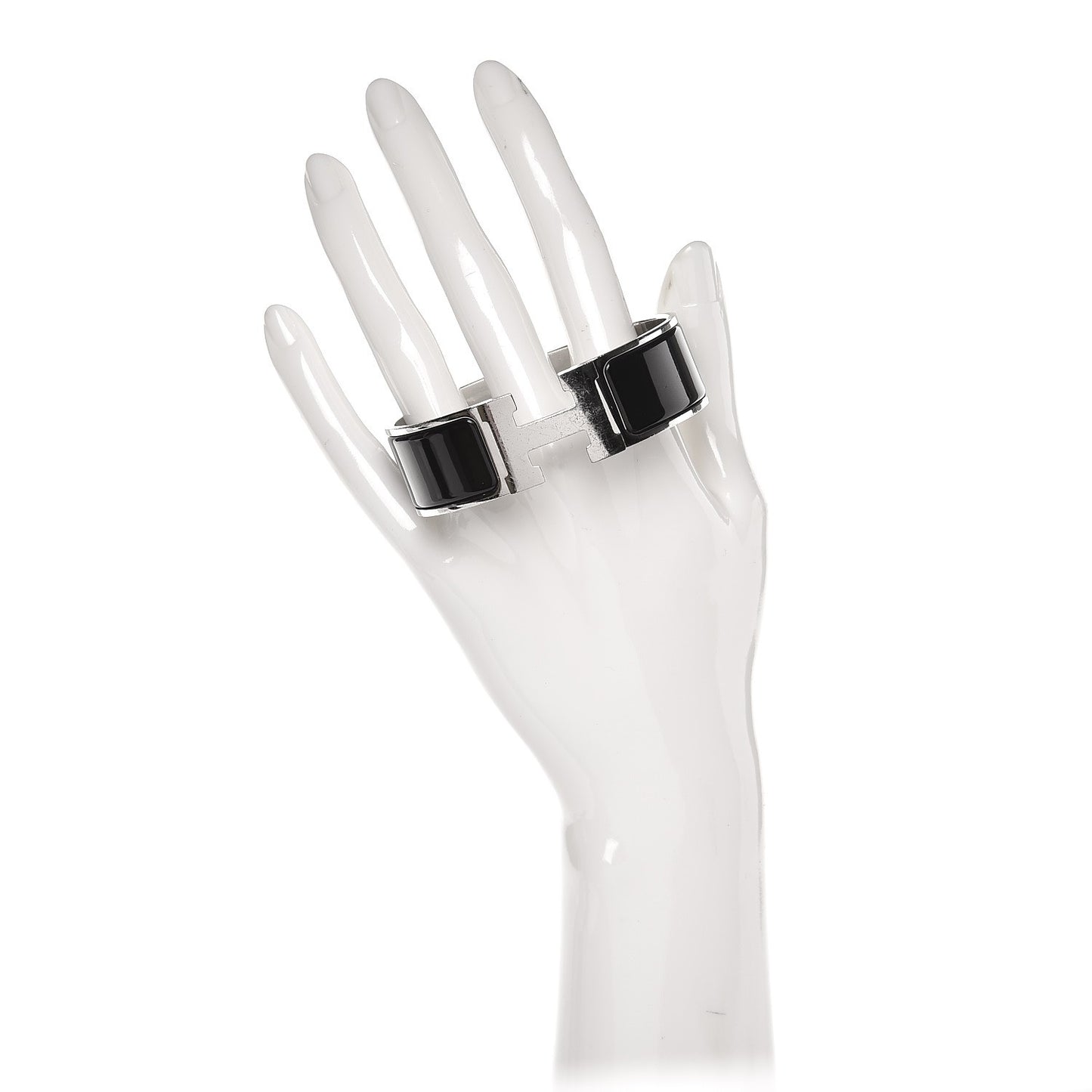 Enamel Wide Clic Clac H Bracelet PM Black