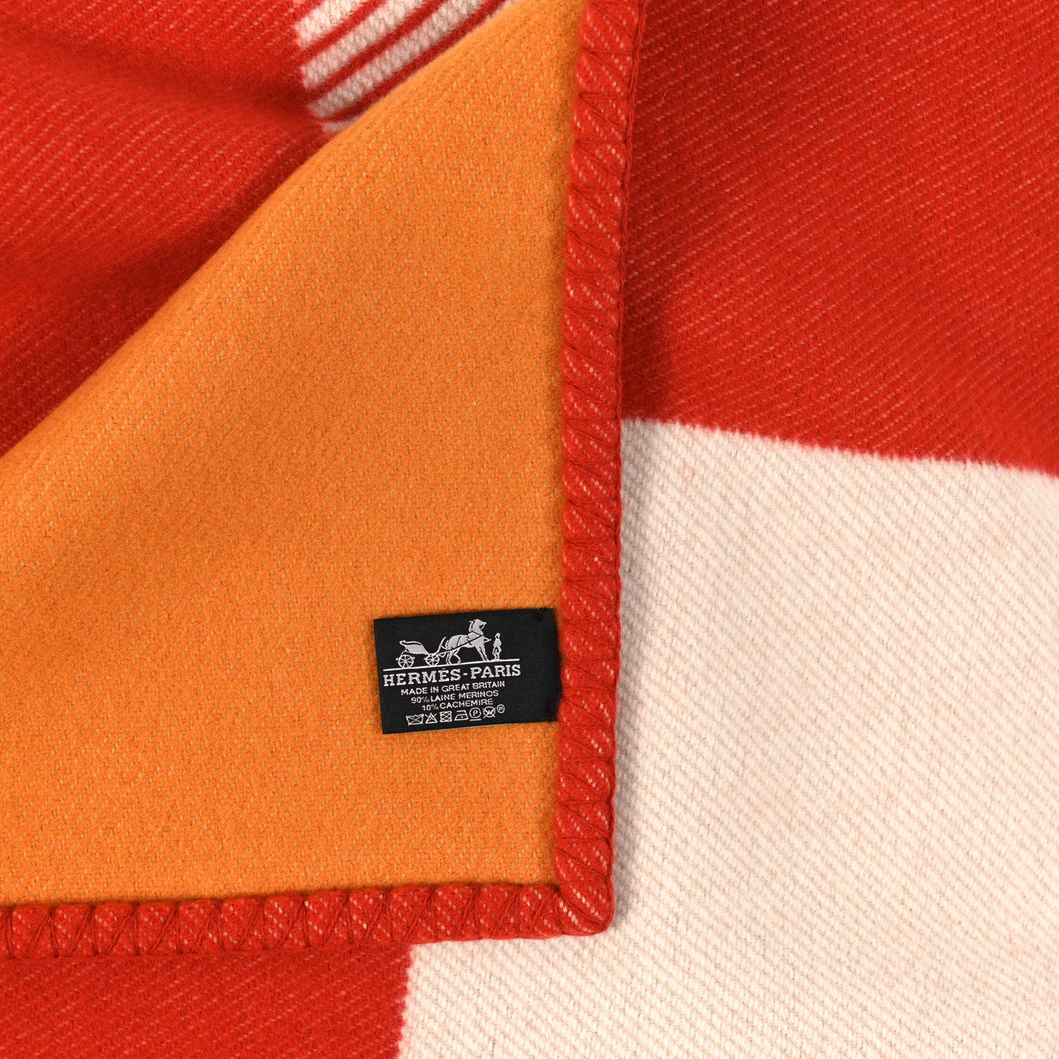 Hermes Wool Cashmere H Riviera Blanket Terracotta 3 of 3