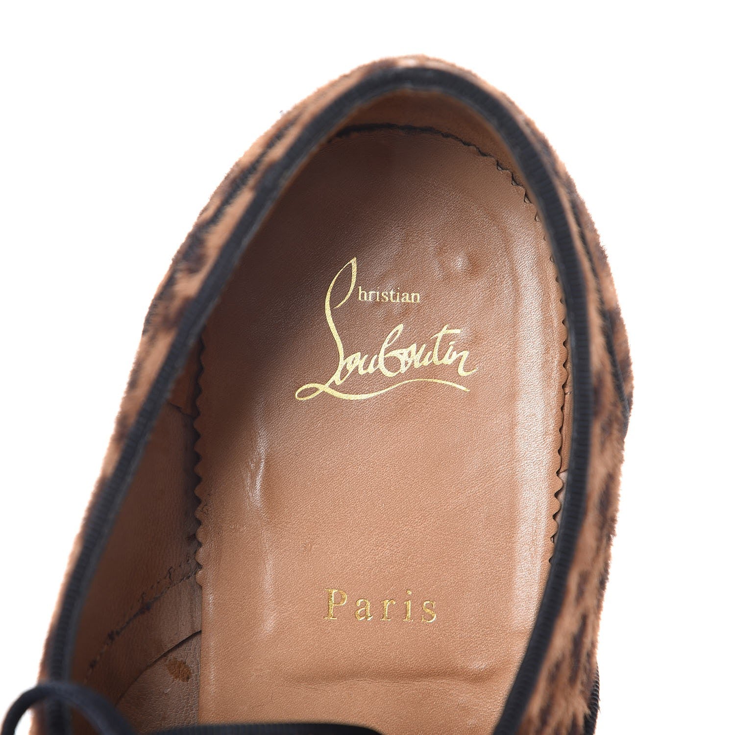 Christian Louboutin Mens Calf Hair Leopard Print Fred Oxfords 43.5 Brown 14 of 15
