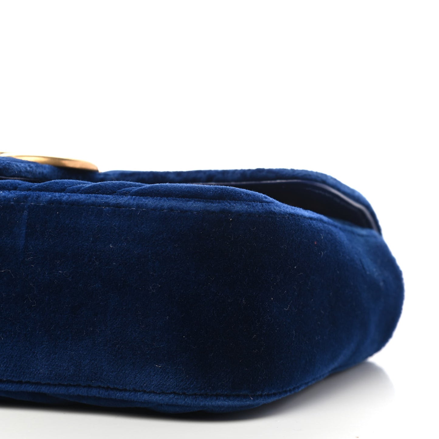 Velvet Matelasse Mini GG Marmont Shoulder Bag Cobalt Blue