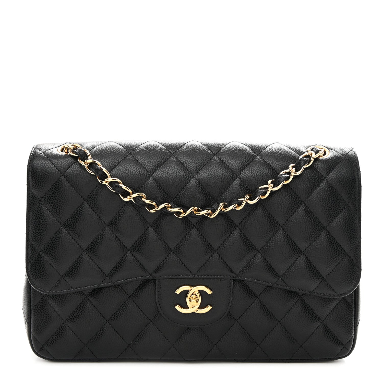 Chanel Caviar Quilted Jumbo Double Flap Black 2 of 19