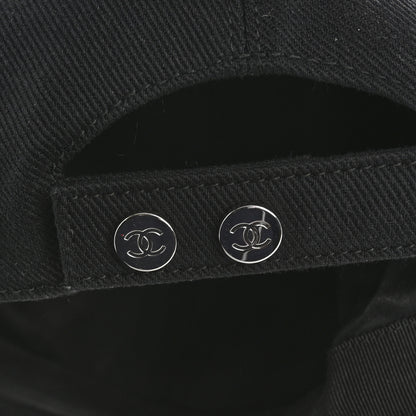 Chanel Cotton CC Cap Hat Black White 9 of 10
