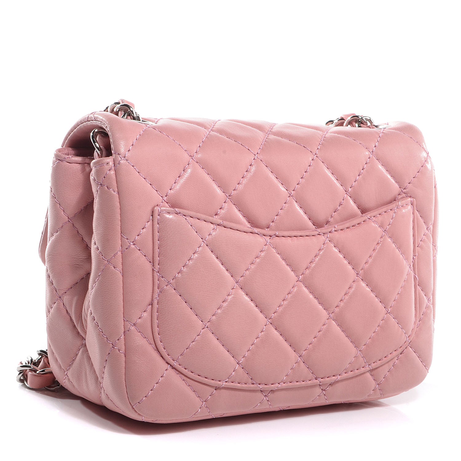 Chanel Lambskin Quilted Mini Square Flap Light Pink 3 of 10