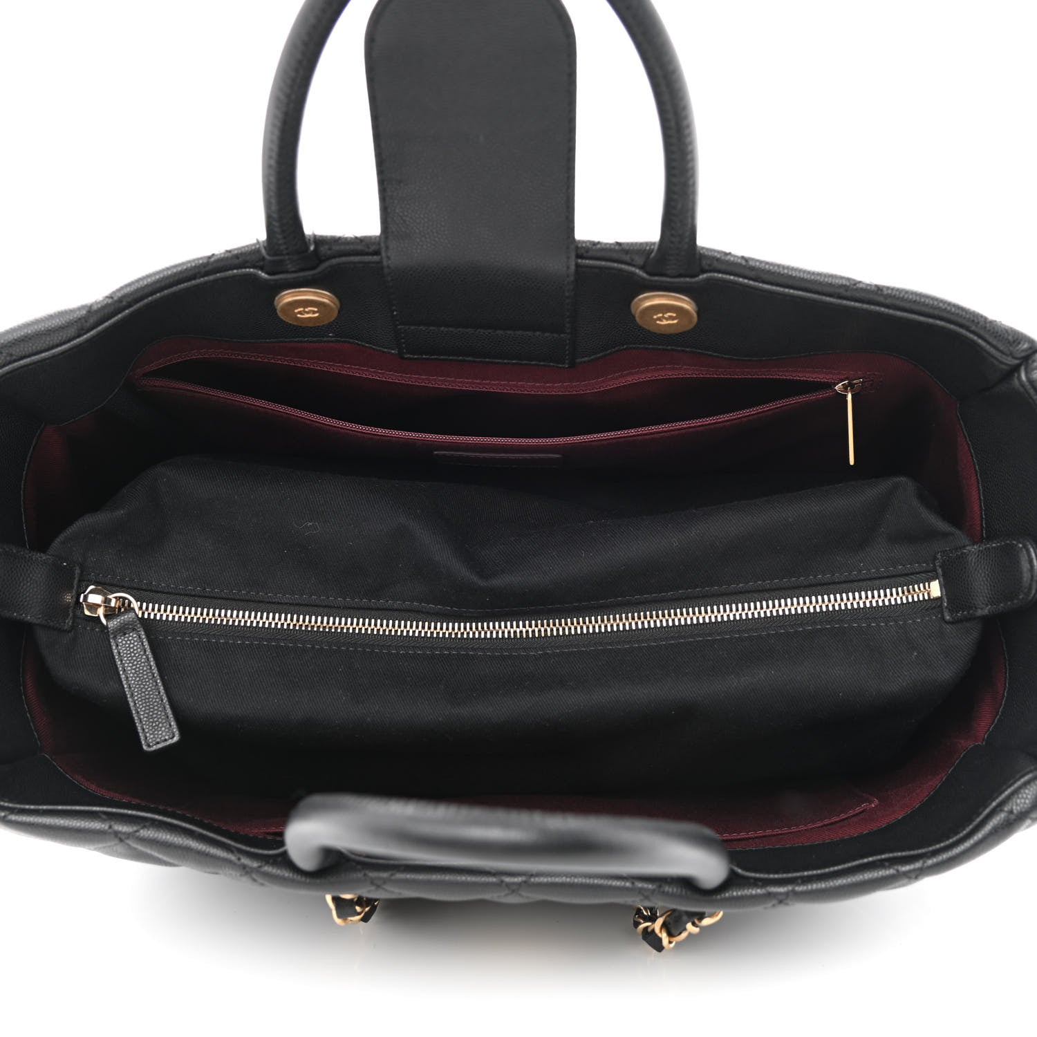 Chanel Caviar Quilted Large Coco Handle Shopping Tote Black 7 of 13
