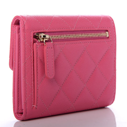 Chanel Caviar Quilted Compact Flap Wallet Pink 3 of 7