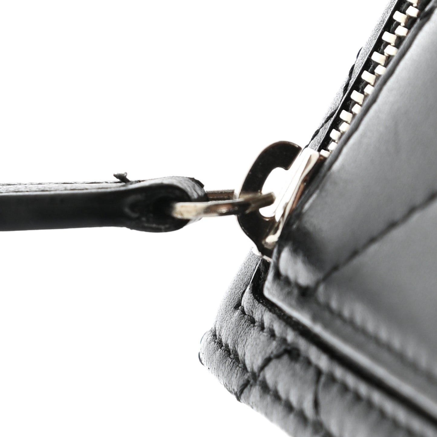 Lambskin Quilted Compact Flap Wallet Black