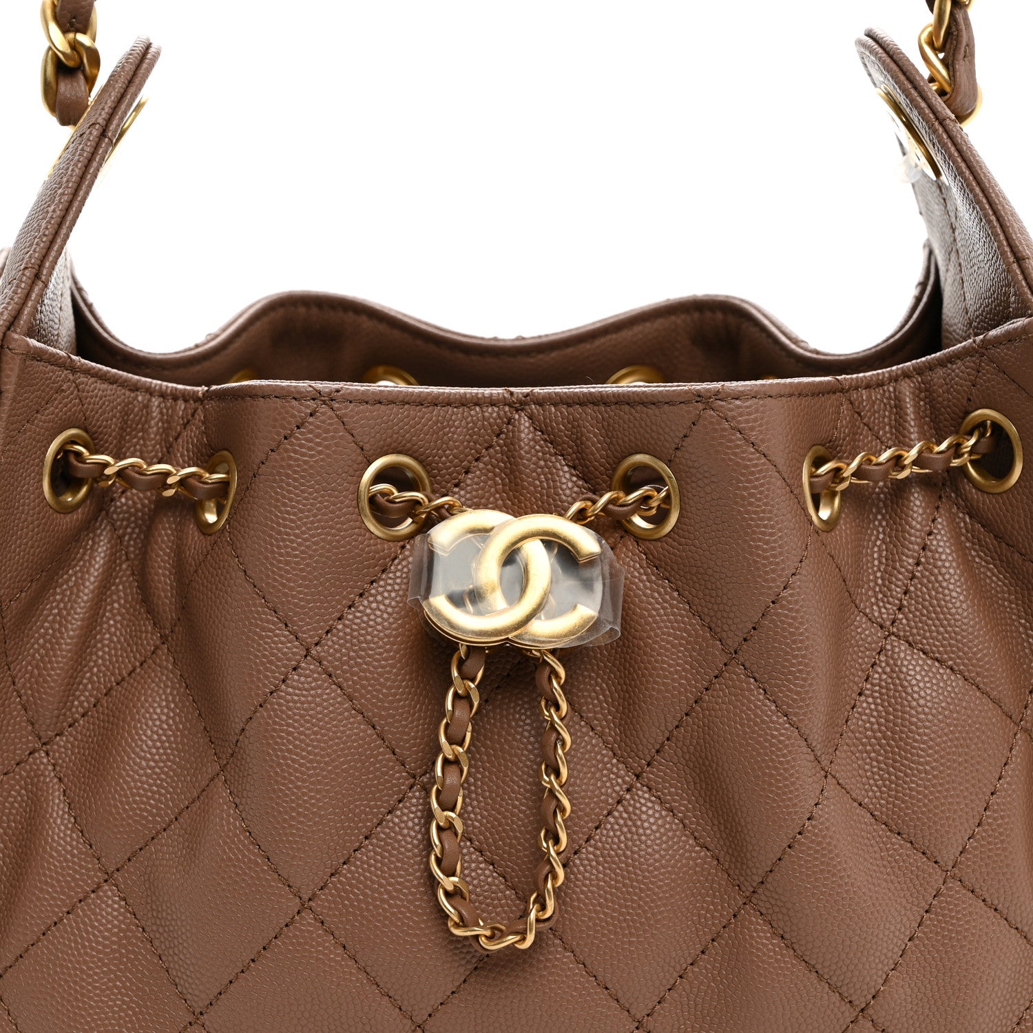 Chanel Caviar Quilted Mini Chanel 25 Handbag Brown 7 of 9