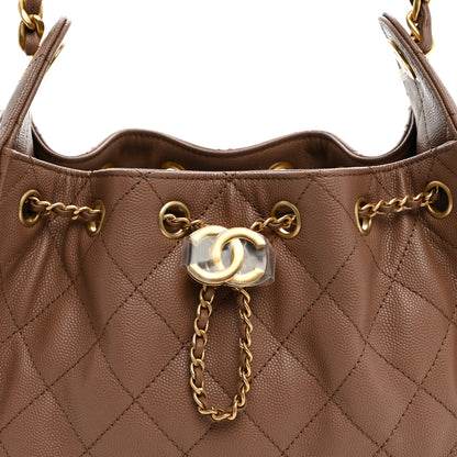 Chanel Caviar Quilted Mini Chanel 25 Handbag Brown 7 of 9