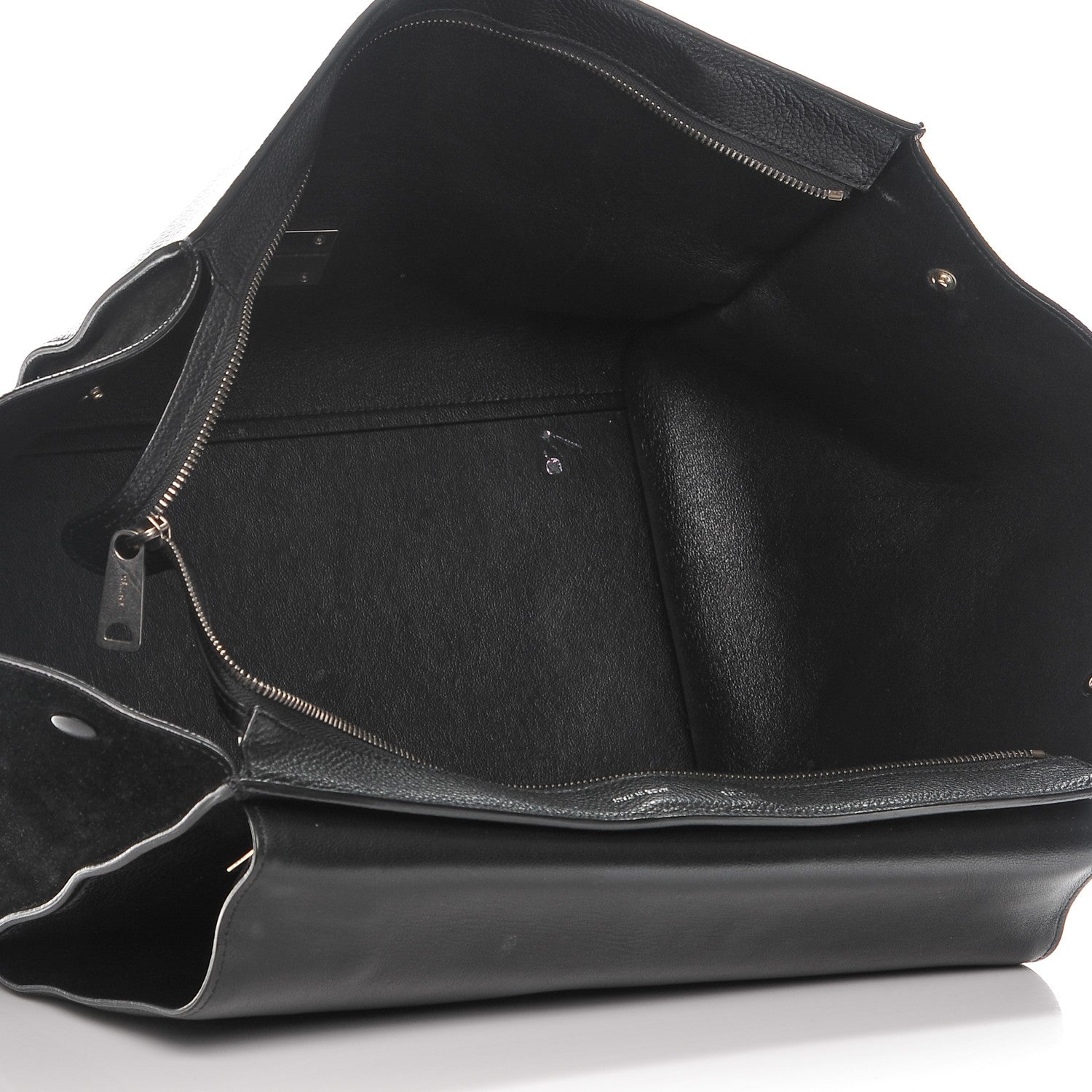 Celine Drummed Calfskin Suede Large Trapeze Black 7 of 9