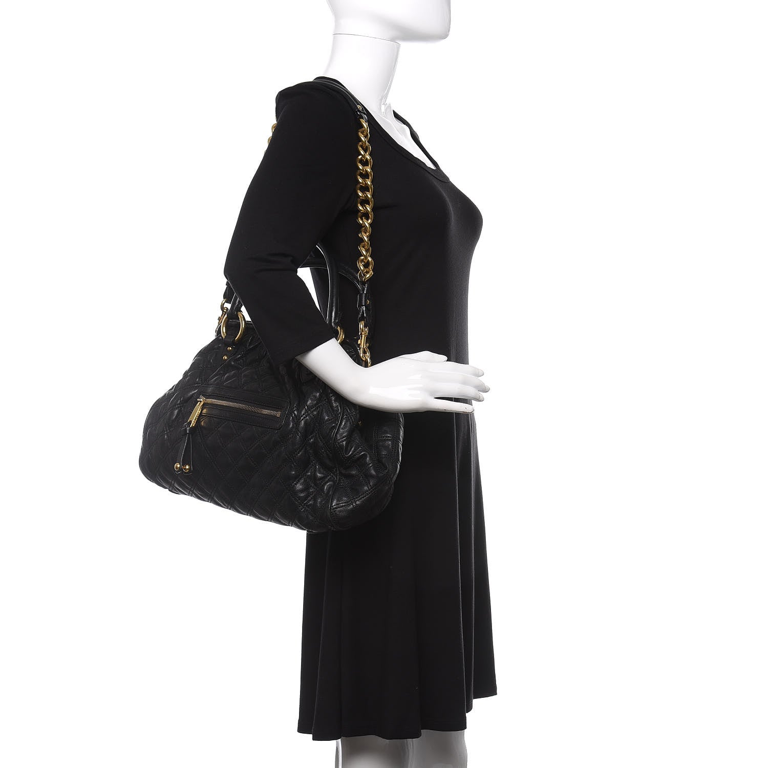 Marc Jacobs Calfskin Quilted Stam Black 2 of 16