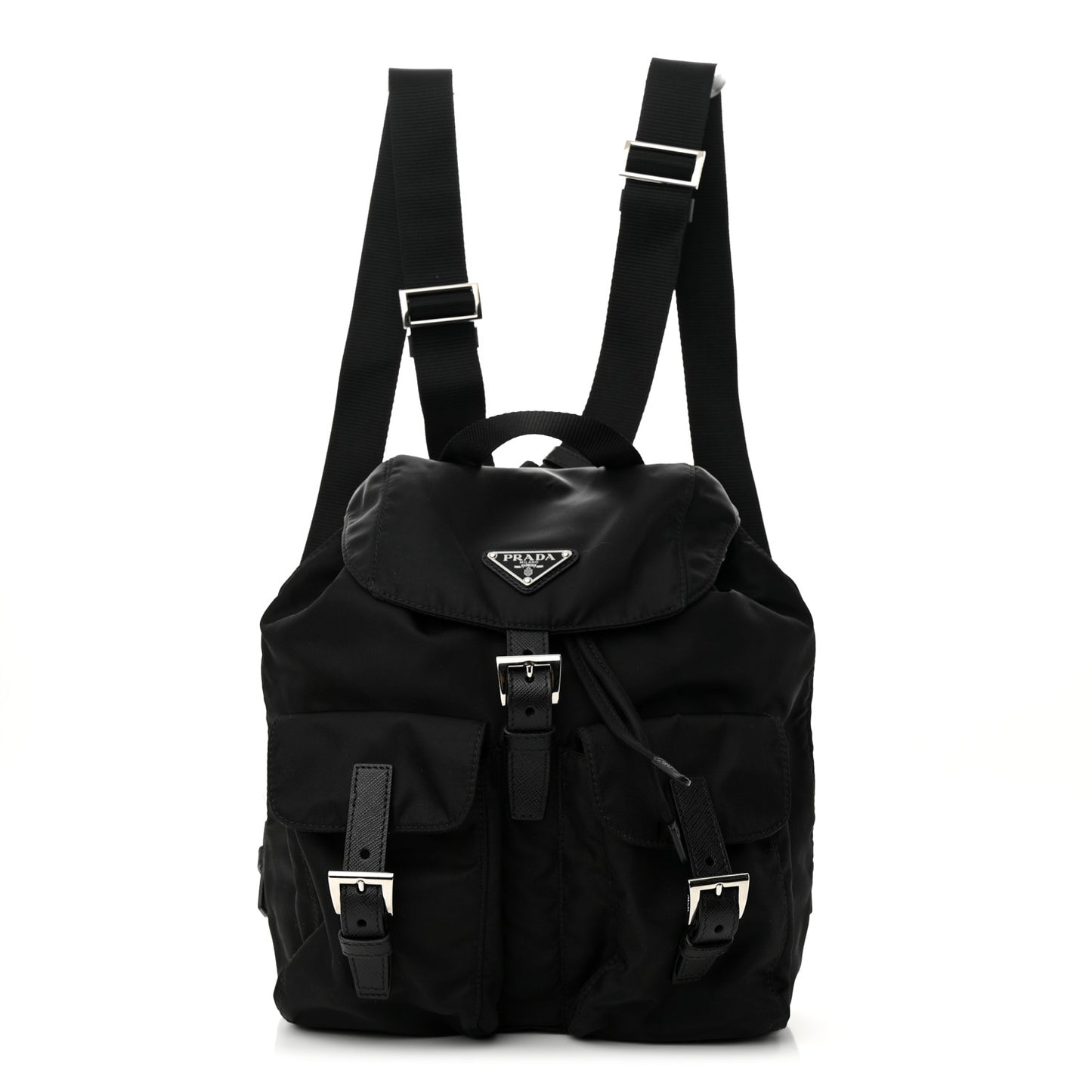 Tessuto Nylon Saffiano Small Backpack Black