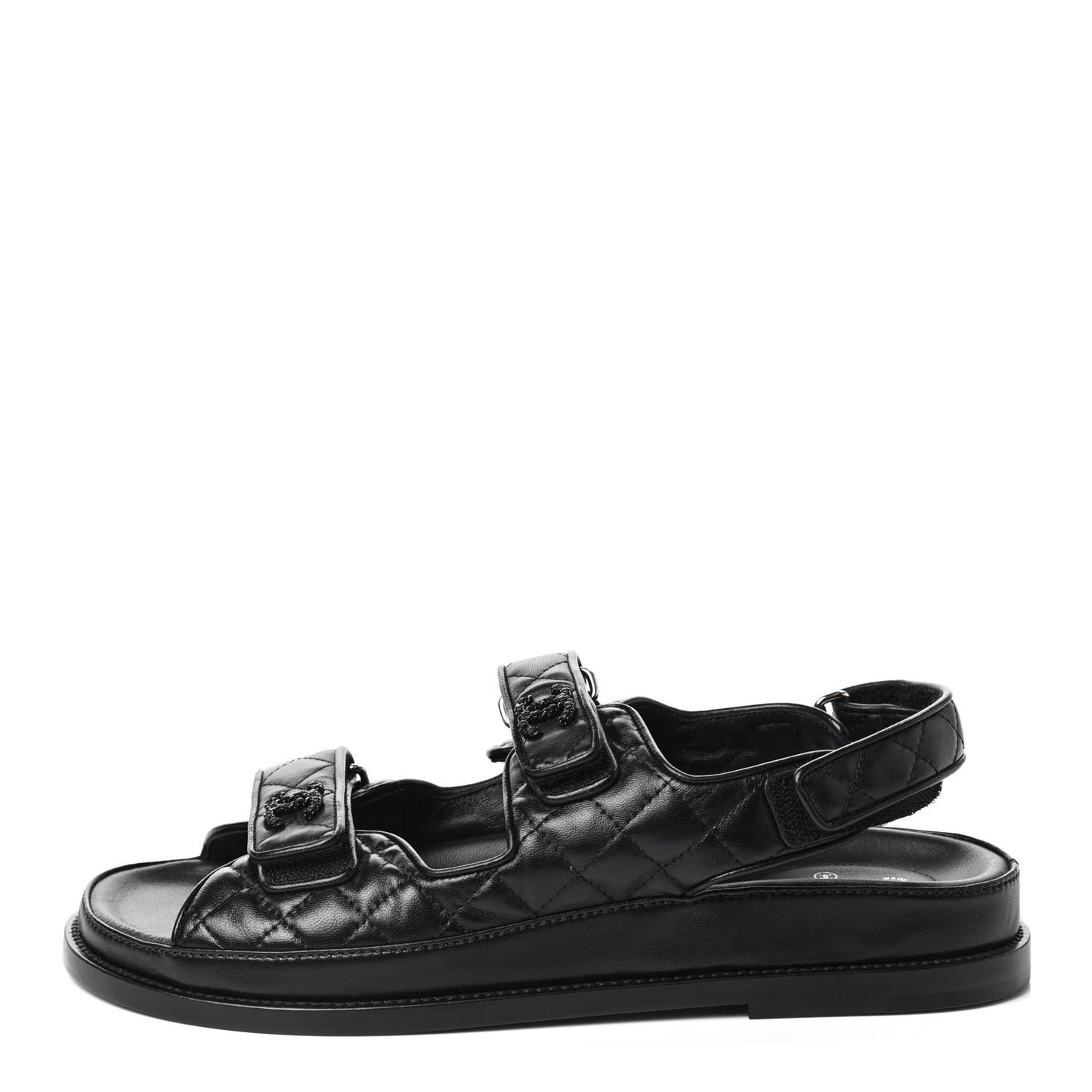 Lambskin Velcro Dad Sandals 41 Black