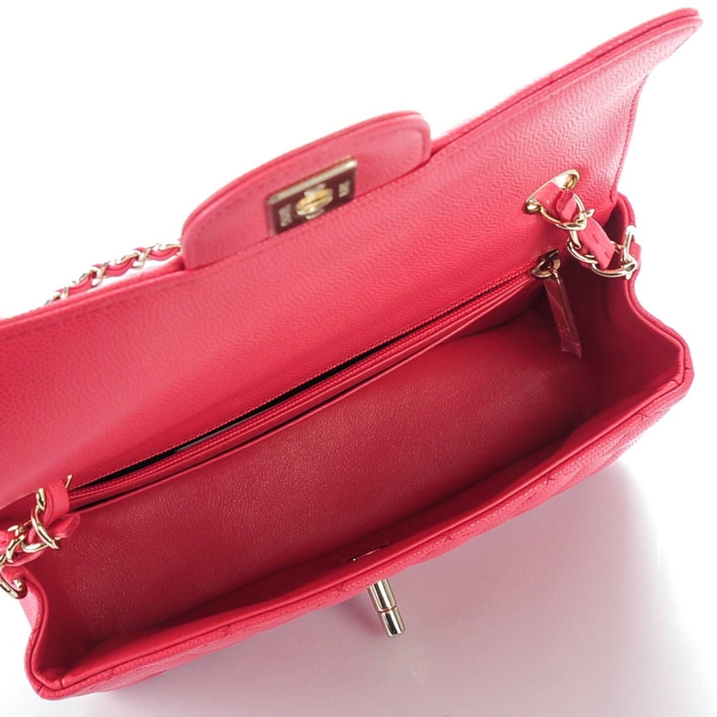 Caviar Quilted Mini Rectangular Flap Dark Pink