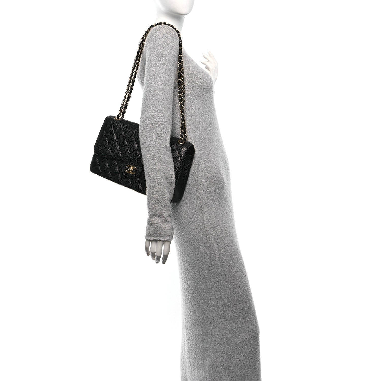 Chanel Caviar Quilted Jumbo Double Flap Black 3 of 12