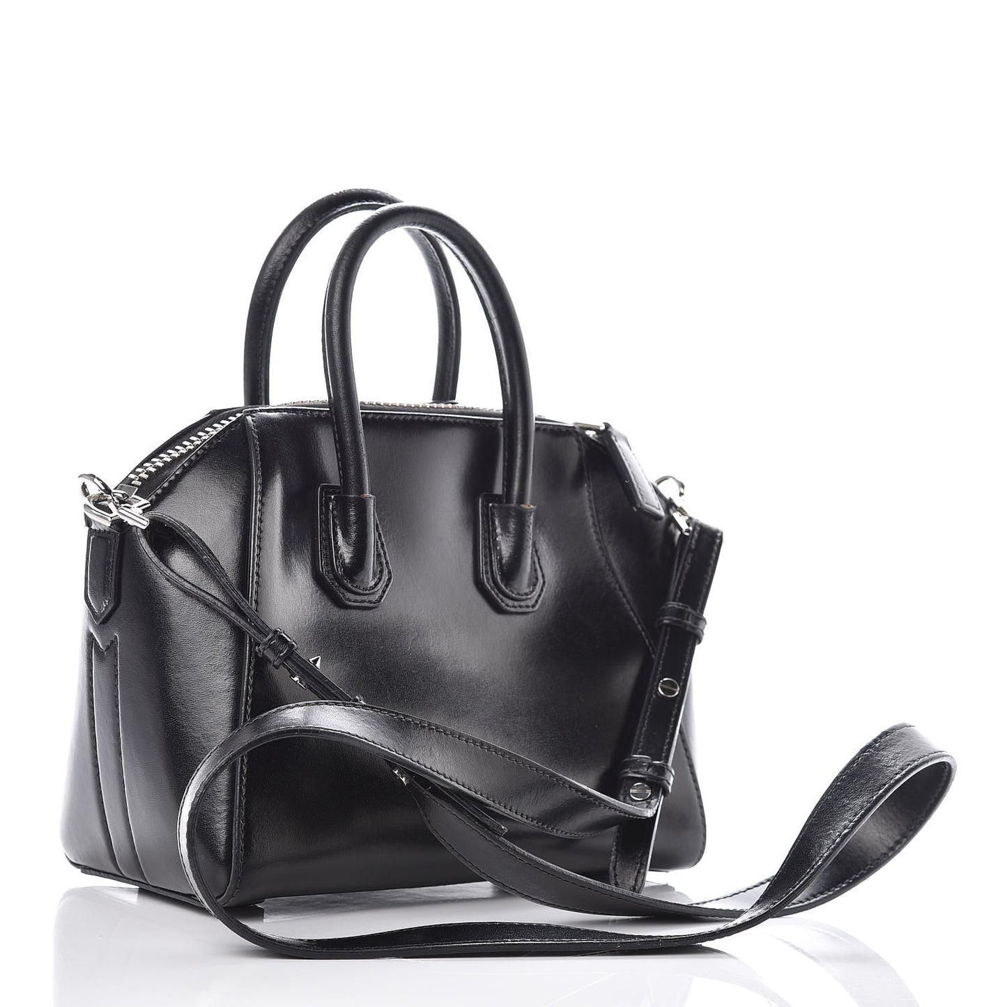 Shiny Lord Calfskin Mini Antigona Black