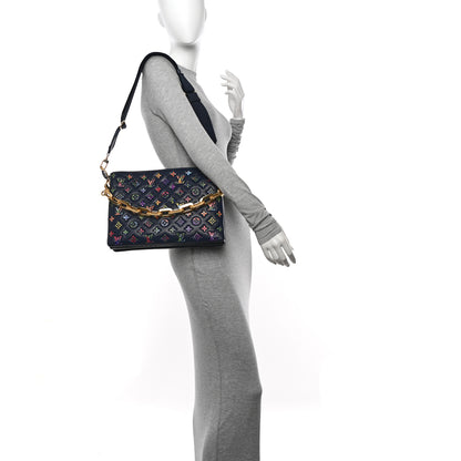 Louis Vuitton Lambskin Embossed Monogram LV Garden Coussin MM Navy Blue 2 of 11