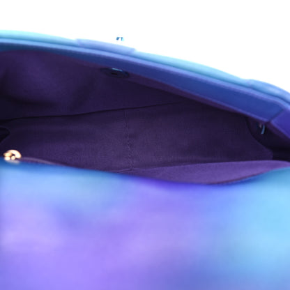 Chanel Tie Dye Calfskin Quilted Medium Chanel 19 Flap Blue Purple 5 of 10