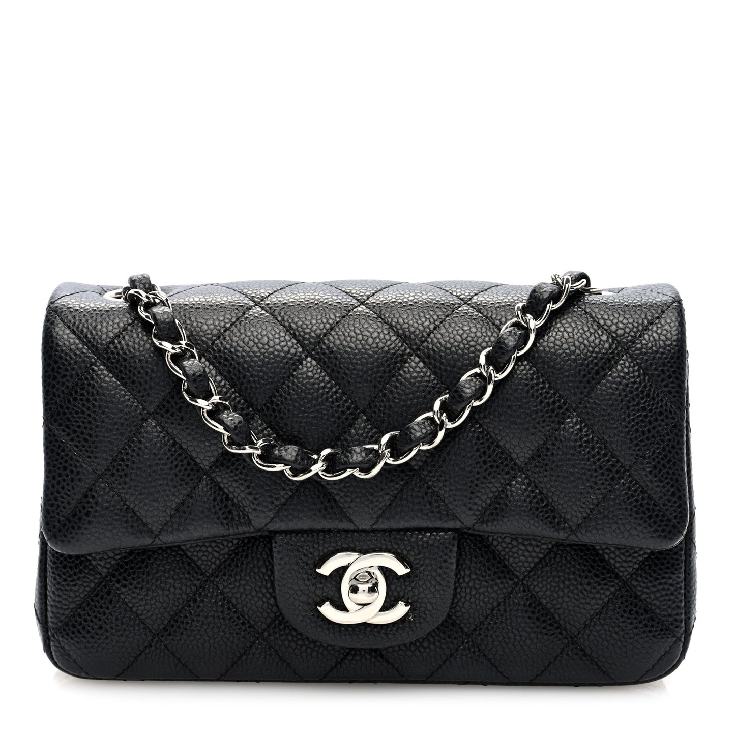 Caviar Quilted Mini Rectangular Flap Black