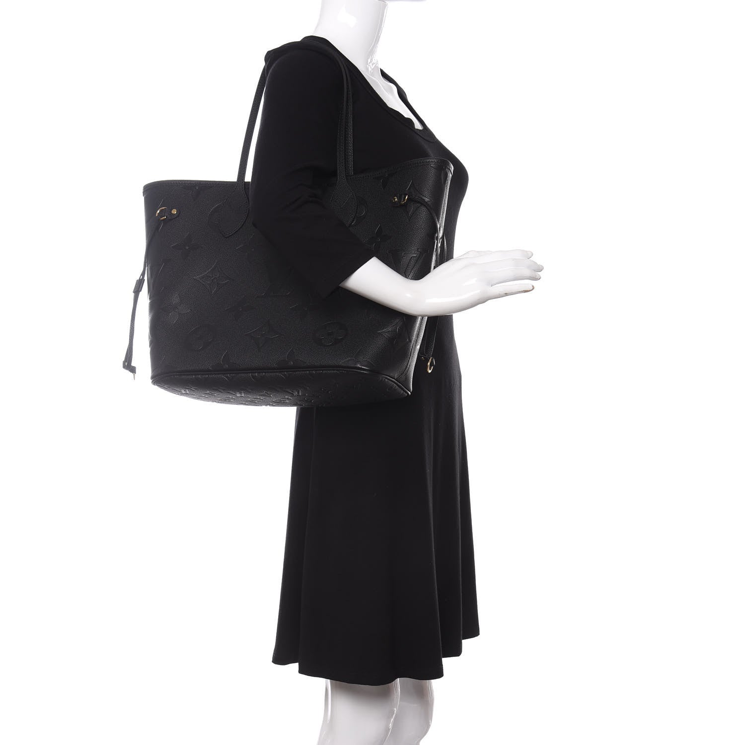 Louis Vuitton Empreinte Monogram Giant Neverfull MM Black 2 of 9