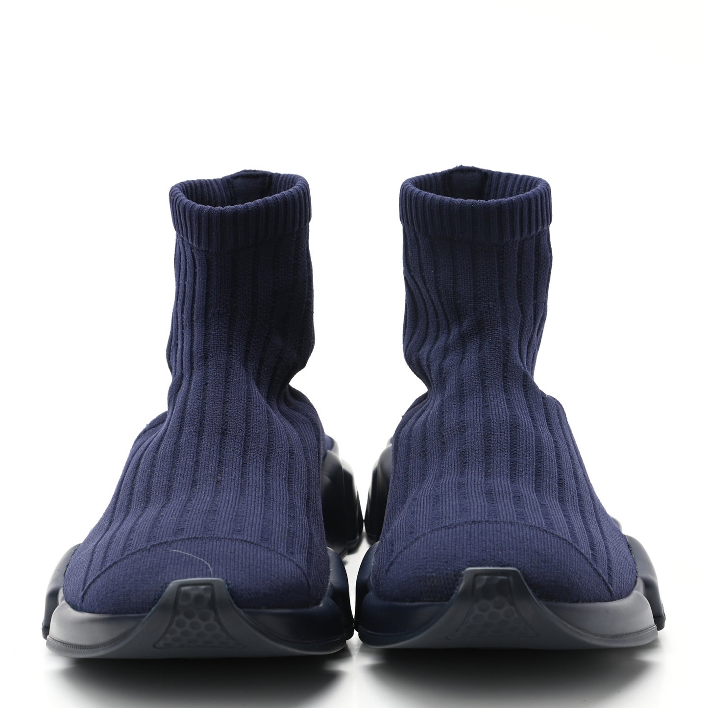 Ribbed Effect Knit Mens Speed Sneakers 42 Bleu Marine
