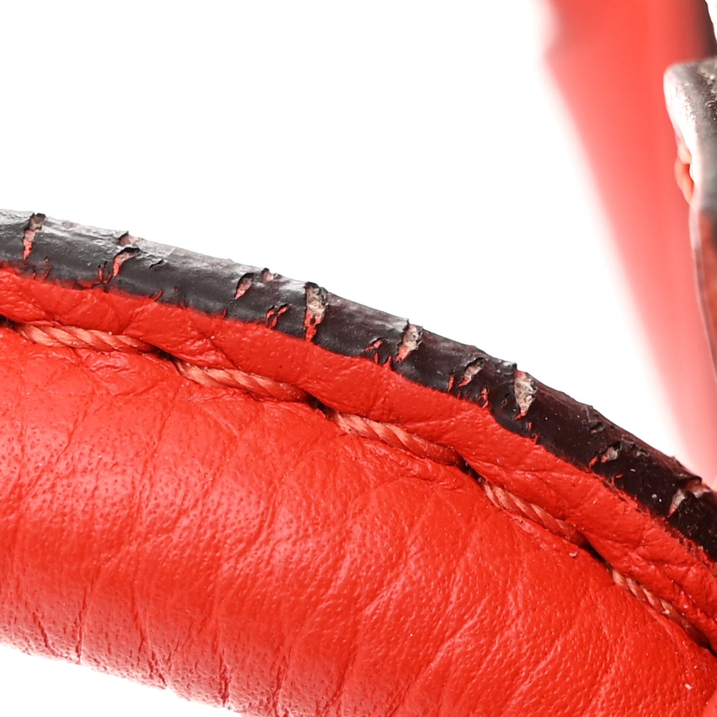 Drummed Calfskin Nano Luggage Vermillion