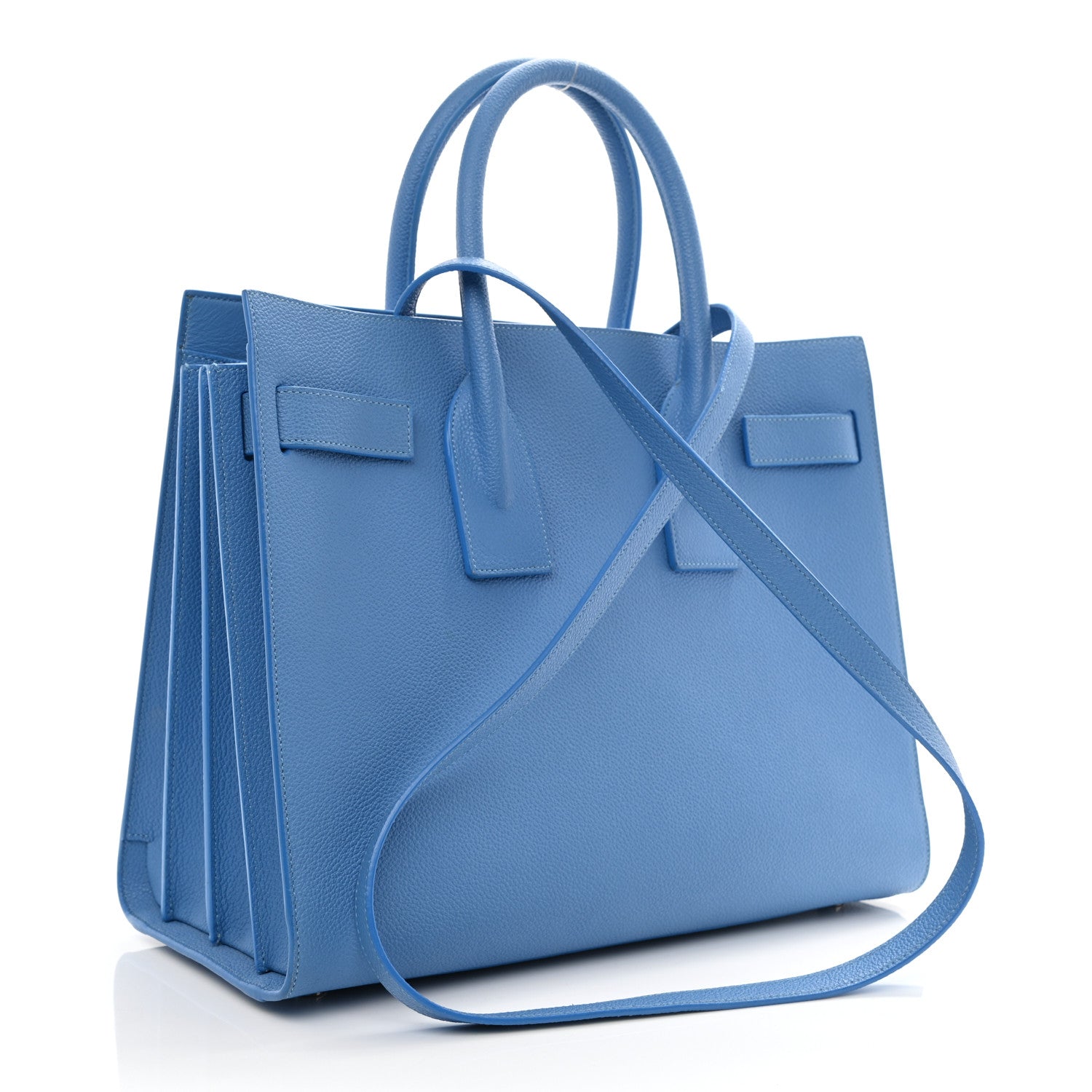 Saint Laurent Grained Calfskin Small Sac De Jour Blue Clair 3 of 9
