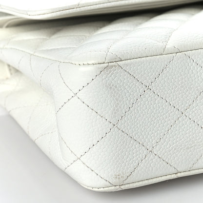 Chanel Caviar Quilted Medium Double Flap White 8 of 10