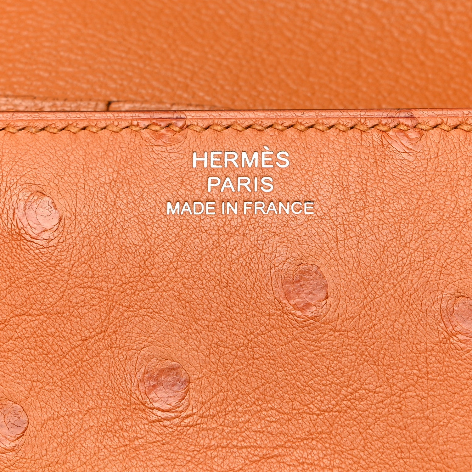 Hermes Ostrich Clic 12 Wallet Abricot 6 of 8