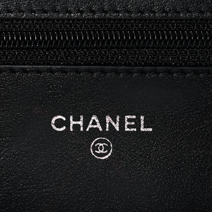 Chanel Patent Quilted Wallet On Chain WOC Black 5 of 9