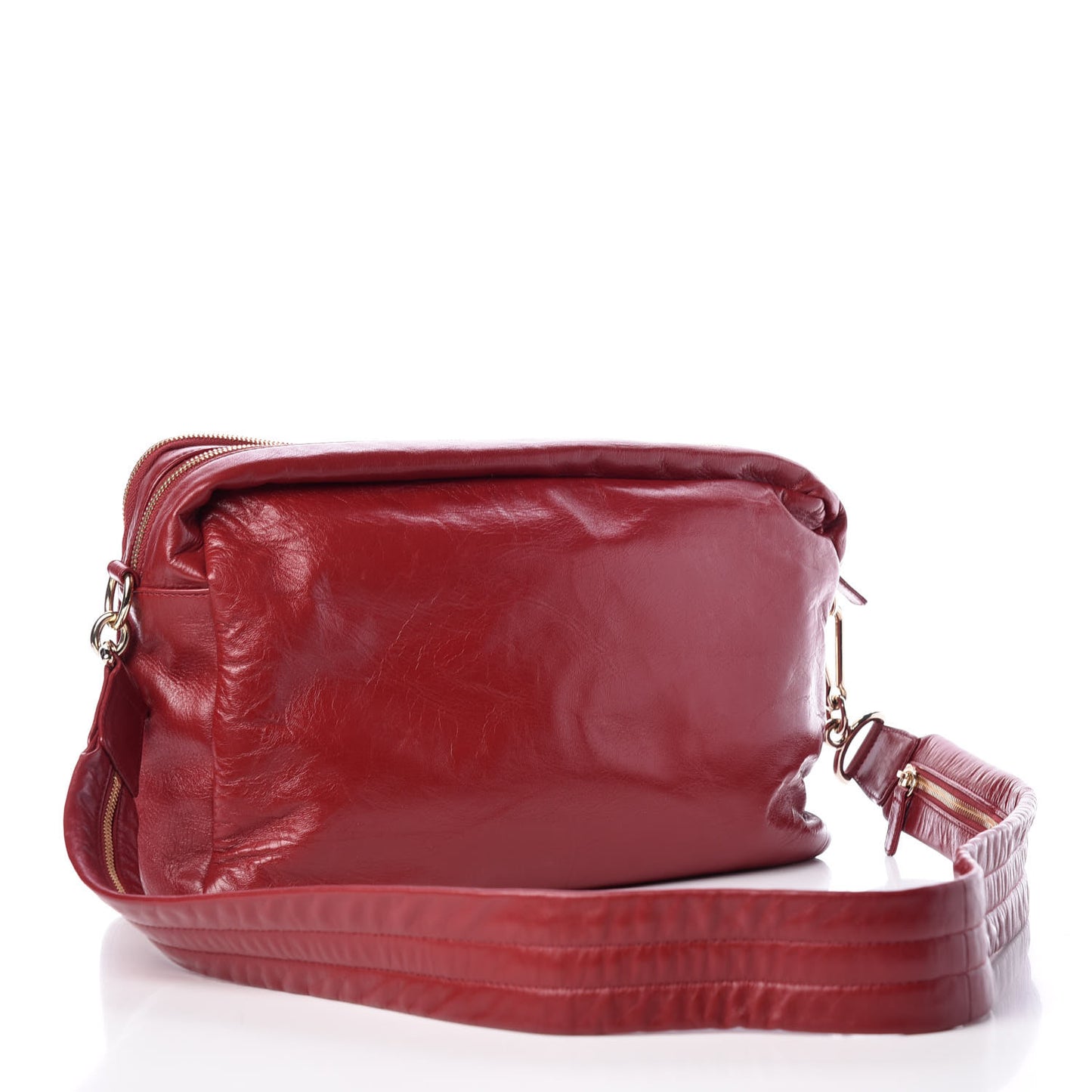 Lambskin Jersey Scales Camera Case Bordeaux