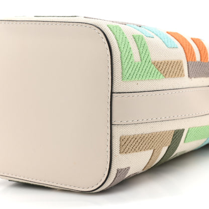 Fendi Canvas Vitello Grace F is Fendi FF Multicolor Embroidered Mini Mon Tresor Bucket Bag Grezzo Multicolor Latte 9 of 9