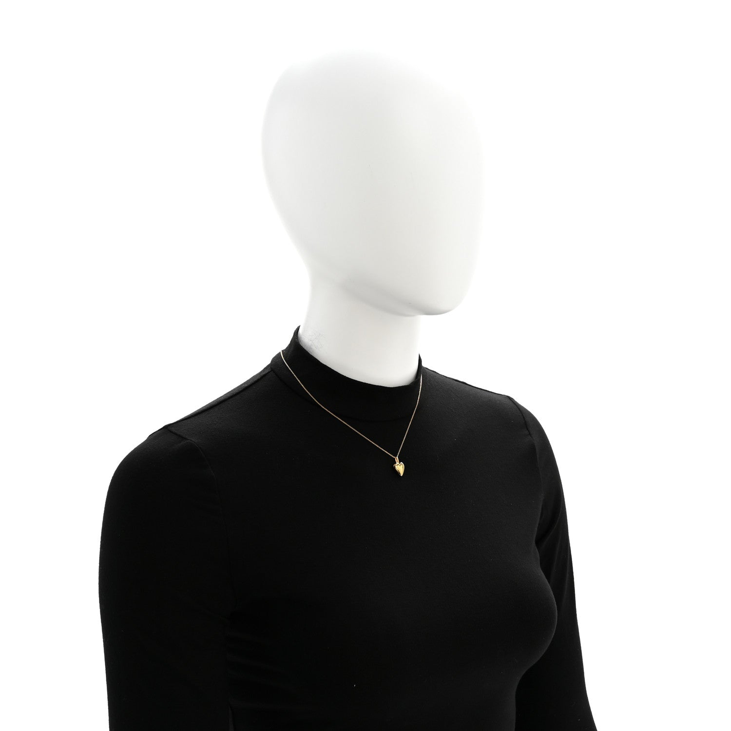 Saint Laurent Metal Heart Pendant Necklace Gold 2 of 5