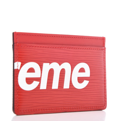 Louis Vuitton X SUPREME Epi Card Holder Red 3 of 7