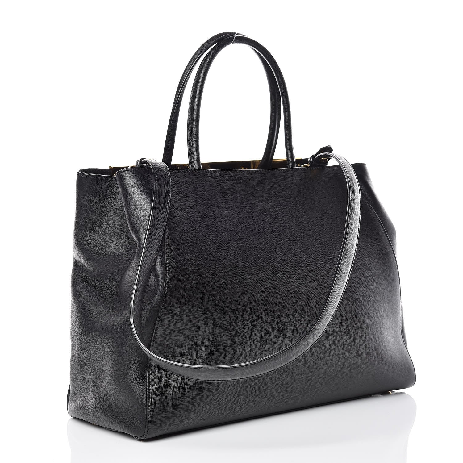 Fendi Vitello Elite Regular 2Jours Tote Black 4 of 23