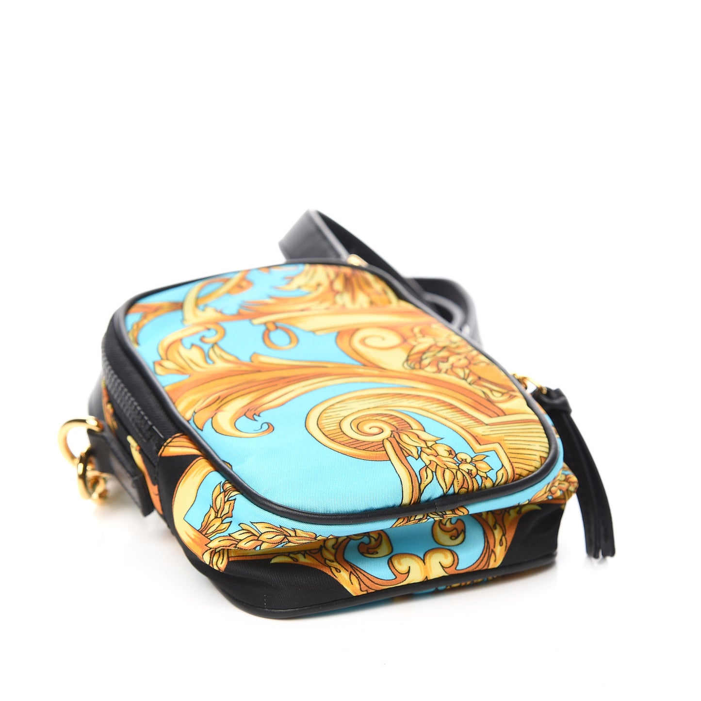Nylon Baroque Print Small Crossbody Bag Black