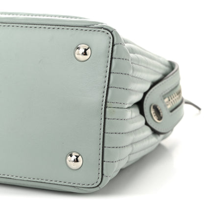 Fendi Shiny Nappa Trapuntata Small DotCom Click Top Handle Chain Satchel Light Blue 11 of 11