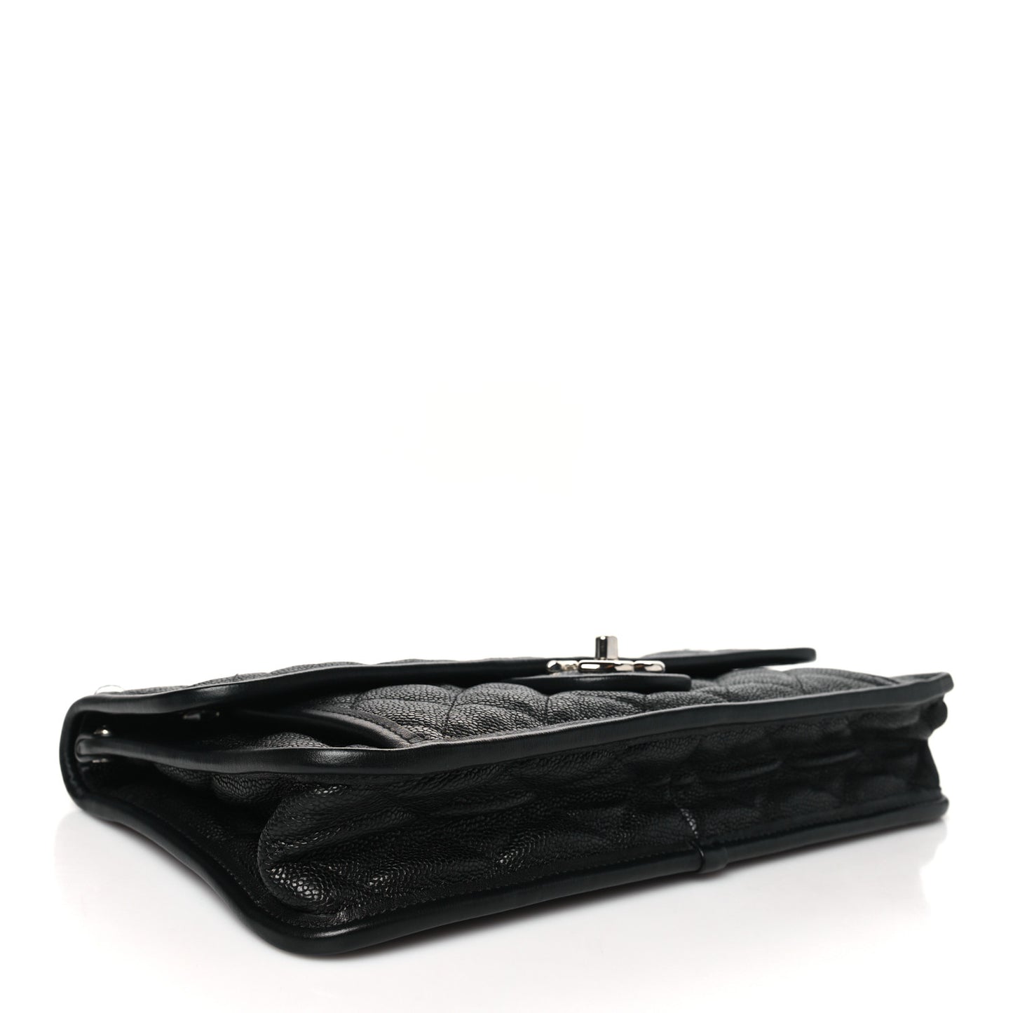 Caviar Quilted Medium French Riviera Flap Black