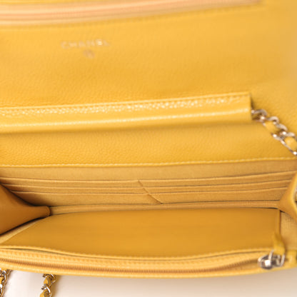Chanel Caviar Quilted Wallet on Chain WOC Yellow 4 of 4
