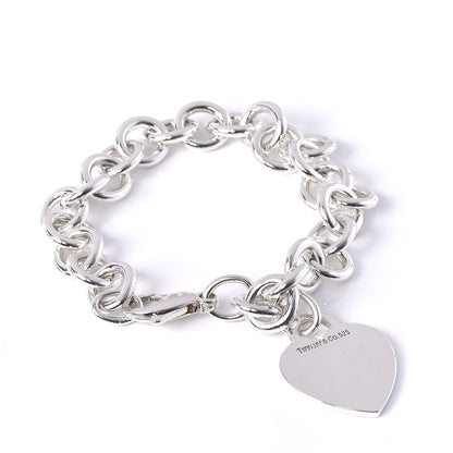 Tiffany Sterling Silver Heart Tag Charm Bracelet 1 of 5
